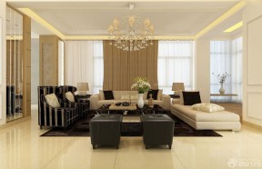 房子装修效果图150平 简欧风格客厅沙发装修效果图片