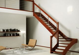美式风格120平米复式楼梯装修图