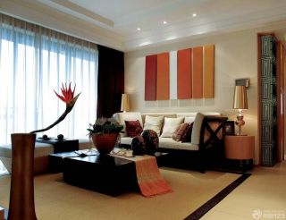 东南亚风格70平米小户型样板房客厅室内装修效果图