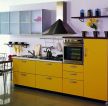 70平米小复式厨房黄色橱柜装修效果图片