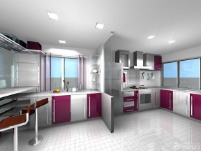120平米开放式厨房效果图 整体橱柜装修效果图片