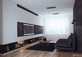 60平方两室一厅客厅装修效果图 简约电视背景墙