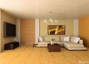 120平米三室两厅两卫装修 浅黄色木地板装修效果图片