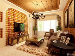 80平米装修效果图2室2厅 美式古典实木家具