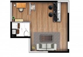 紧凑小户型酒店式公寓房屋设计平面图