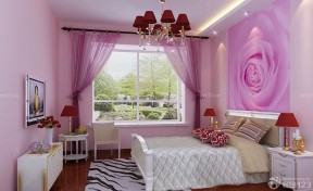 80平米小户型卧室装修效果图 卧室粉色设计