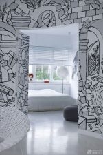 70多平米的房子创意卧室隐形门效果图