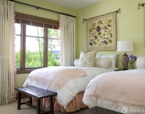 最新美式乡村风格卧室挂毯装饰图片