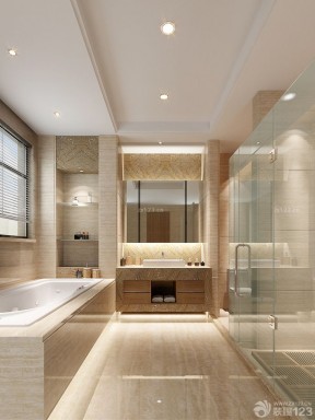 130平米户型的卫生间装修图 浴室柜装修效果图片