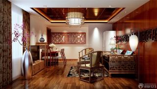 经典60平米中式客厅实木家具小户型装修效果图欣赏