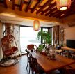 东南亚风格80~90平方小户型实木家具餐厅装修效果图
