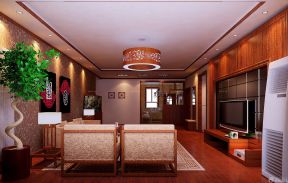 80平米小户型客厅背景墙装修效果图 中式风格装修效果图