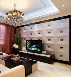 80平米小户型客厅背景墙装修效果图 80平米小户型电视墙