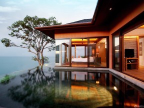 世界上最豪华的别墅卧室玻璃门图片