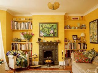 托斯卡纳风格黄色墙面装饰装修效果图片