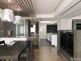 现代家居80平方米两房两厅餐厅装修设计效果图
