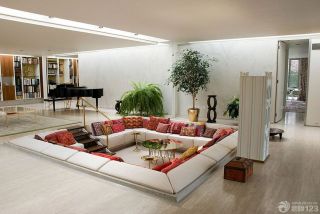 简约风格大房子客厅多人沙发装修效果图欣赏