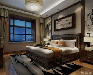 80平方房子中式卧室装修效果图片欣赏