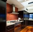 70平米小户型厨房黑色橱柜装修效果图片