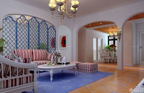 地中海风格装饰设计 沙发背景墙装修效果图片