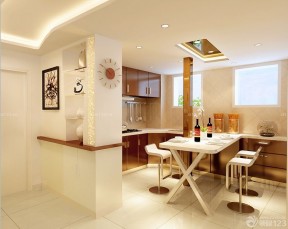 二室一厅70平方米装修效果图 开放式厨房吧台设计