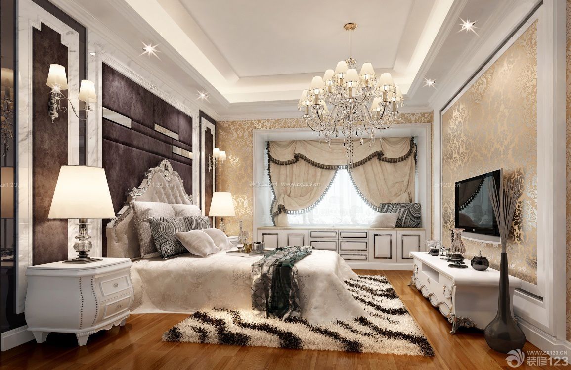 现代欧式风格90平方房子卧室装修效果图