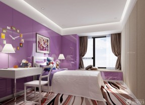 80平方的房子装修图 紫色墙面装修效果图片