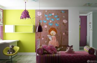 时尚可爱儿童房屋室内墙绘装修效果图