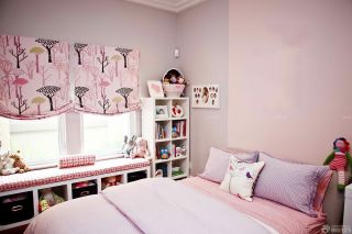 温馨小户型儿童房屋粉色墙面装修效果图