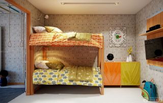 混搭风格儿童房屋卧室双层儿童床装修效果图