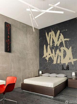 现代时尚90平方房子床头背景墙装修效果图