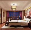 中式壁画卧室房屋装修效果图大全90