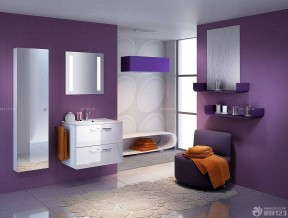 现代时尚家庭房子紫色墙面装修图片