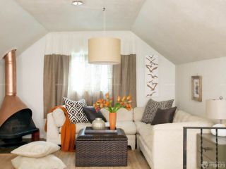 家装60平米小户型客厅带阁楼多人沙发装修实景图