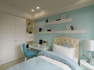 简欧风格小房屋卧室墙面装饰装修效果图片