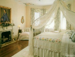70平米小户型田园卧室床缦装修效果图片