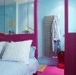 70平米两居室卧室紫色地砖装修效果图片