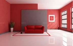房屋室内装修图片 红色墙面装修效果图片