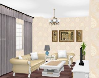  简约欧式风格70平方三居室客厅装修效果图