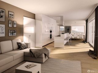 现代北欧风格简单房子客厅装修效果图