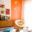 唯美室内客厅橙色墙面装修效果图大全
