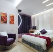 80平米紫色窗帘卧室装修效果图