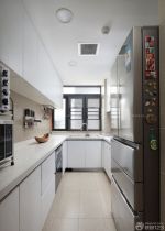 80平米简约厨房白色橱柜装修效果图片