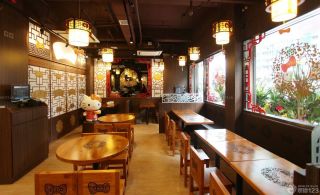 传统中式风格饭店室内装修实景图欣赏