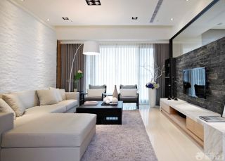 现代小户型室内客厅转角沙发装修图