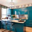 厨房装修效果图简约整体蓝色橱柜设计