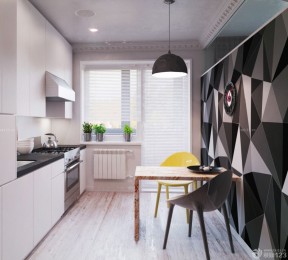 创意厨房装修效果图简约抽象图案壁纸设计