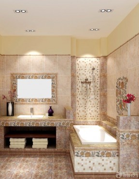 室内装修卫生间设计 按摩浴缸装修效果图片