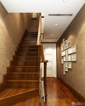 家装90平米房屋带阁楼木楼梯装修效果图片