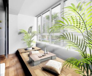 现代日式小型室内阳台榻榻米装修图片